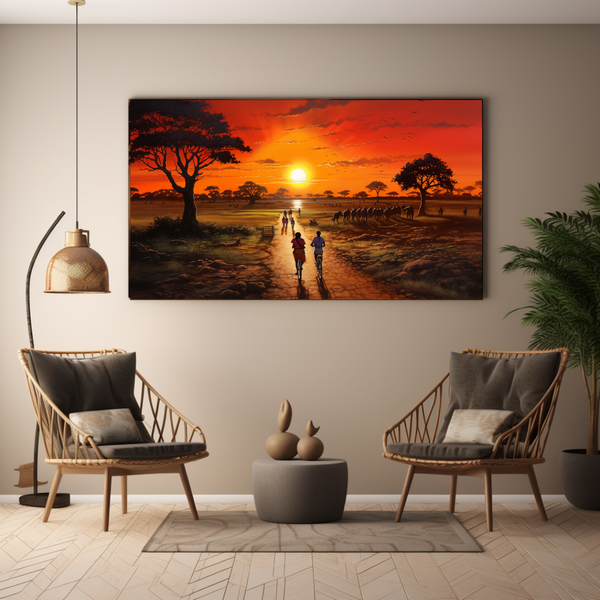 Canvas Wall Art - Sunset Bicycle Ride - BK0230