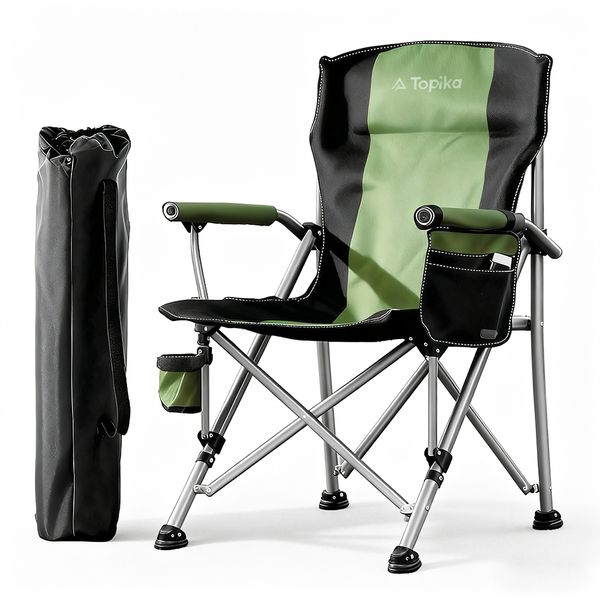 Topika - Folding Camping Chair - Sturdy Outdoor Folding Chair for Adults