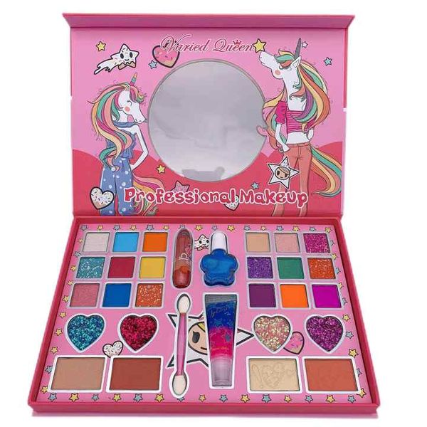Kids' Fantasy Unicorn-Themed 30 Piece Makeup Kit
