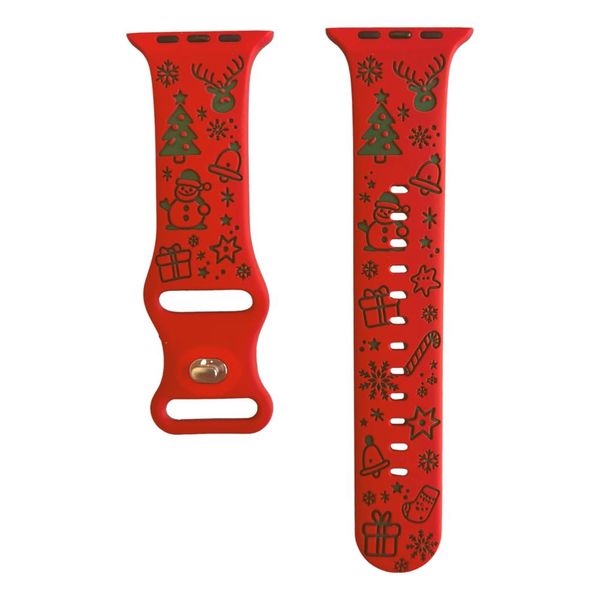 Christmas Silicone Band compatible with 42mm/44mm/45mm/46mm/49m Apple Watch