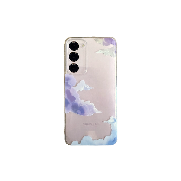 Clear - Phone Case with Purple &amp; Blue Clouds &amp; Pro Camera - Samsung S23+