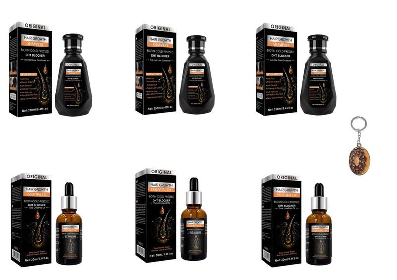 3 Biotin Hair Growth Oil, 3 Biotin Hair Shampoo &amp; Keyring