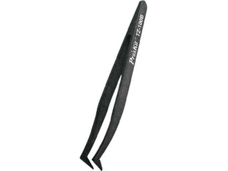 PRK TZ-100B 115mm Curved Fine Tip Conductive Tweezer (Non-Magnetic)