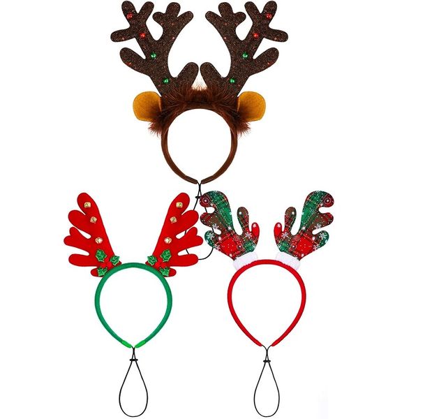 3 Pack Christmas Reindeer Antlers for Dogs