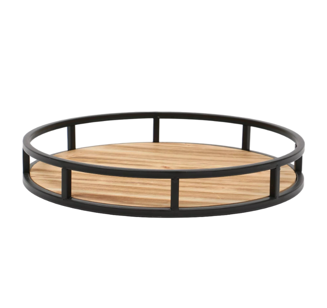 Metal and Wooden Tray - 40cm