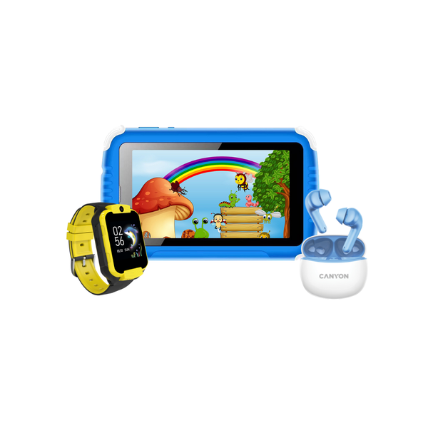 VGKE 7" 3G Blue Kiddies Tablet Canyon Kids Watch and True Wireless Earphone
