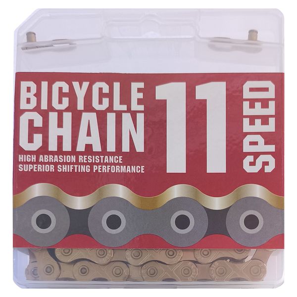 Fluir 11 Speed Bicycle Chain Titanium Gold Plated 126L