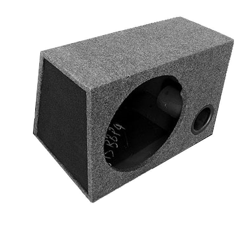 single 12 inch ported subwoofer box nearby