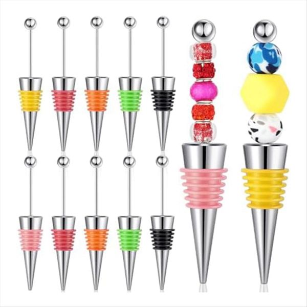 12Pcs Beadable Wine Stopper For Wine Bottle Wine Saver Bottle Stopper