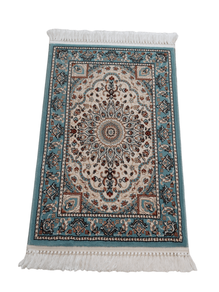 Tabriz High Quality Machine Made Blue Cream 90 X image