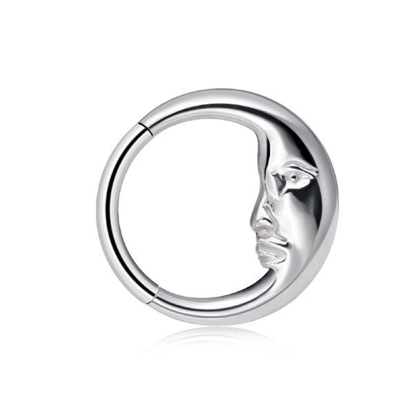 G23 Titanium Moon Face Hinged Segment Ring - 16G (1.2mm x 10mm)