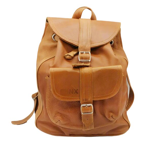 Minx Genuine Leather Troy Backpack Brown