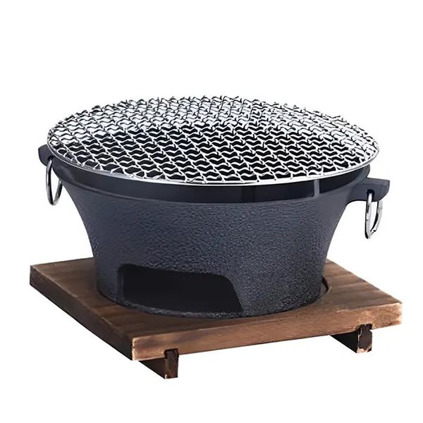 LMA 28cm Indoor &amp; Outdoor Tabletop Charcoal Stove with Wooden Tray FX-9498