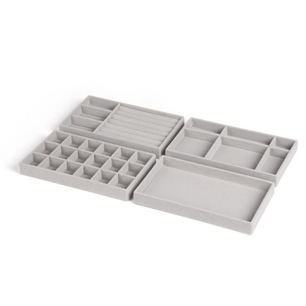 Grey Jewellery Organiser Set of 4