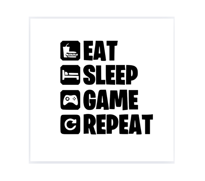 Eat Sleep Game Repeat Wall Vinyl Sticker