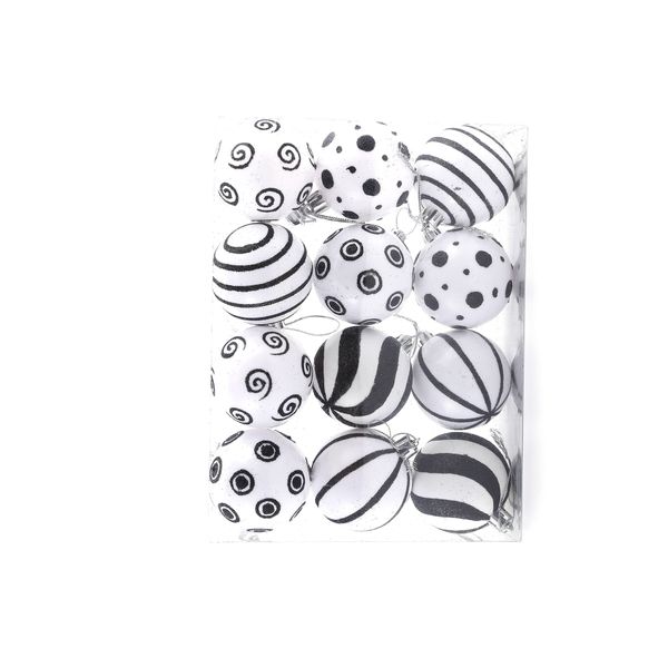 6cm White Christmas Balls - Festive Tree &amp; Decor Ornaments(12 Pcs)