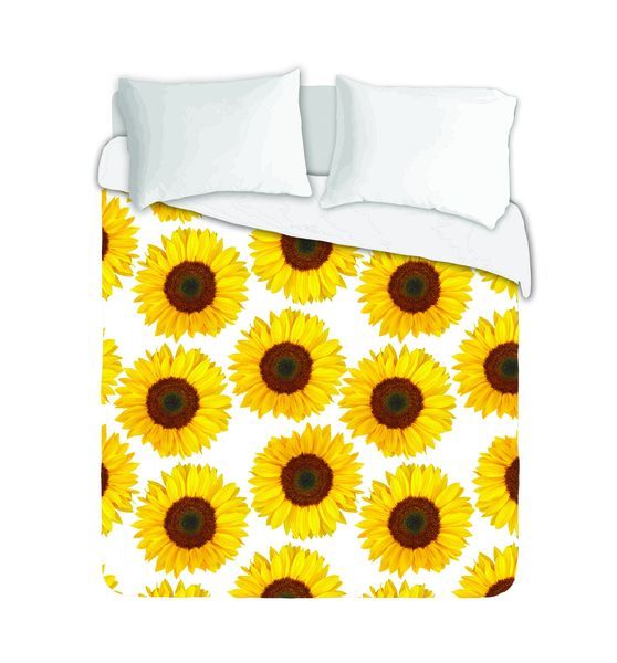Imaginte Decor - Lots of Sunflowers Duvet Cover Set with plain pillow cases