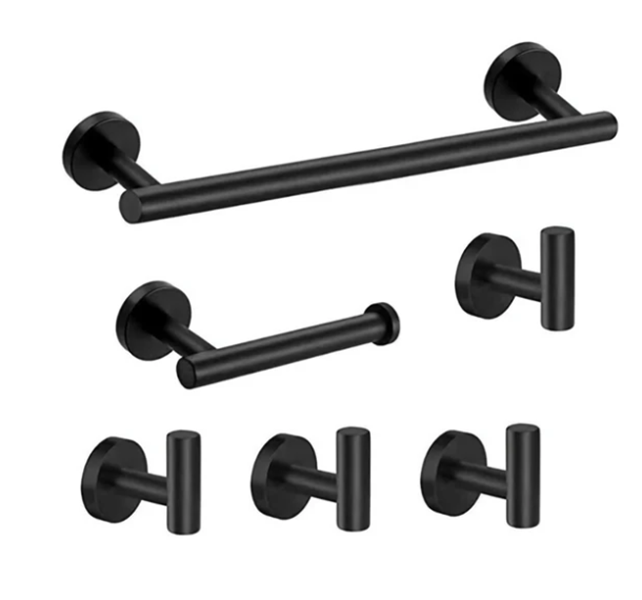 6 Piece Bathroom Accessory Set - Black | Shop Today. Get it Tomorrow ...