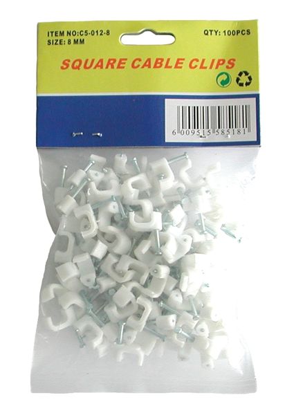 Cable Clip Square 8mm (100)