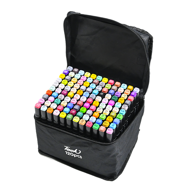 120 Pcs Oil Art Drawing Double Head Alcohol Marker Pen Set