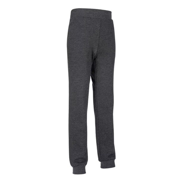 Domyos Kids' Straight-Cut Cotton French Terry Jogging Bottoms 100- Dark Grey Marl