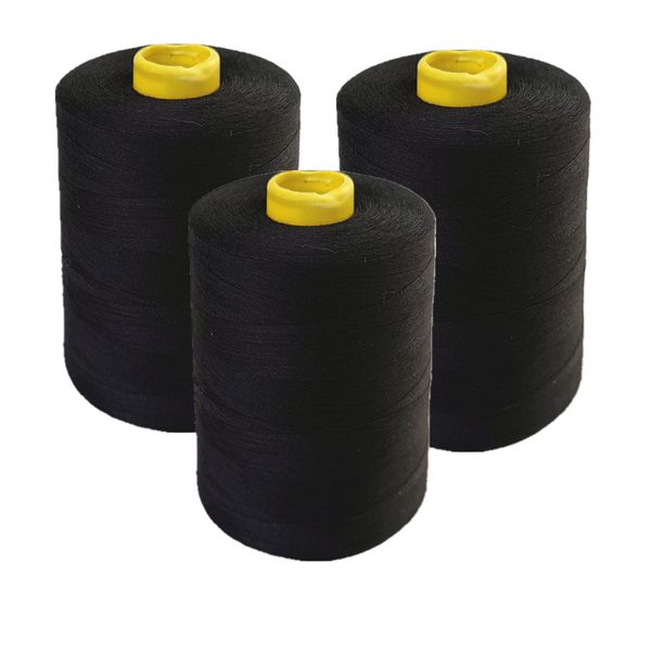 3 x Cotton Thread Spool Yarn For Sewing Machine -3000m - White