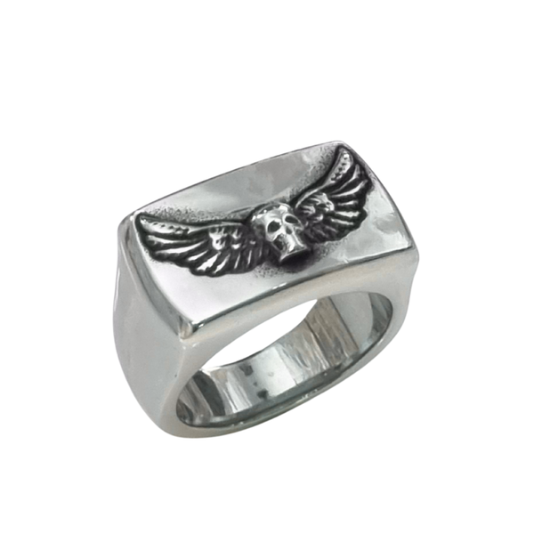 High Grade Stainless Steel Ring Skull with Wings