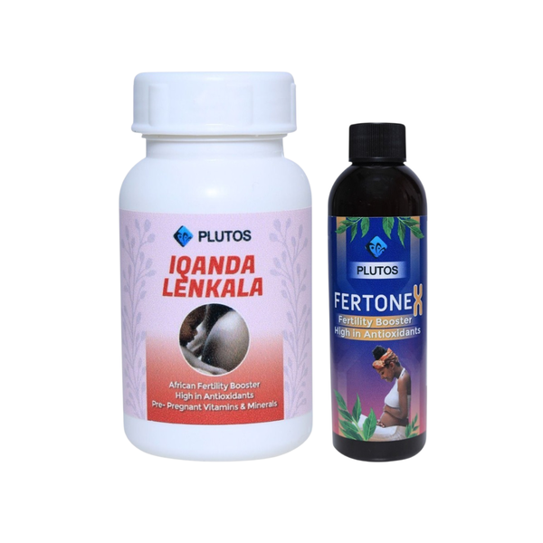 Plutos Iqanda Lenkala 60 Caps &amp; Fertonex Tonic 100ml Fertility Bundle