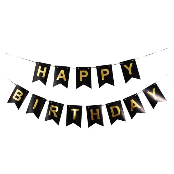 iKids Happy Birthday Banner - Black