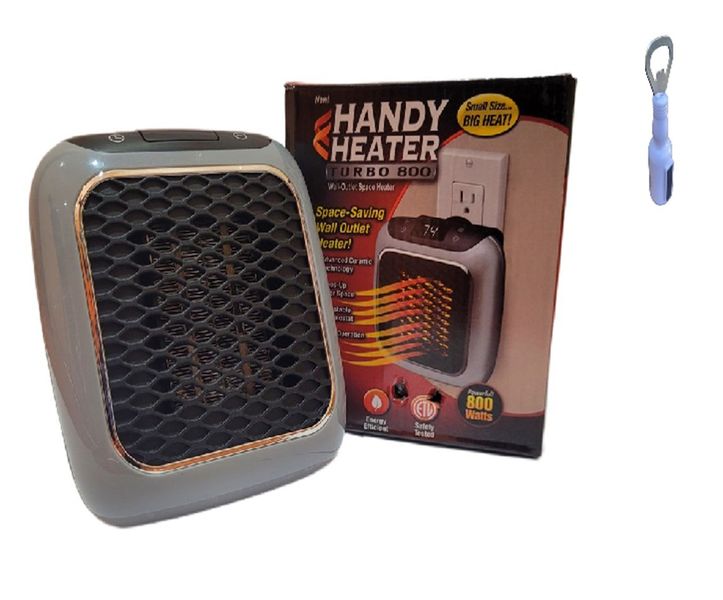 Handy Heater AD-536 Grey, Black Portable Electric Heater And Bottle Opener