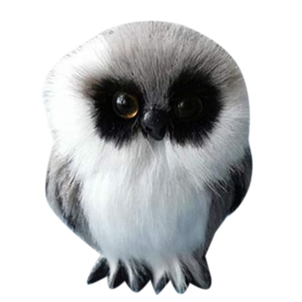 Decor Realistic Lovely Fluffy Owl Ornament - 7cm
