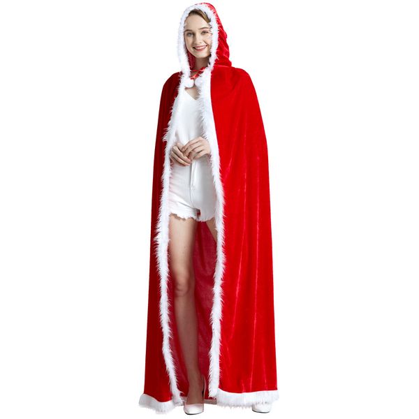 Christmas Santa Hooded Clock Halloween Party Costume Gifts Long Shawl Clock