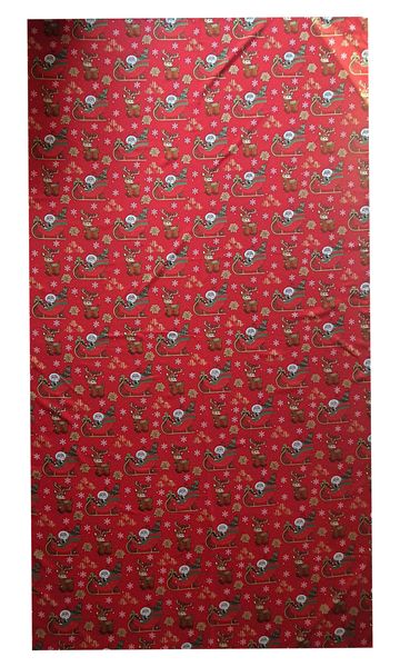 Red Christmas Tablecloth With Reindeer and Santa 6-8 Seater