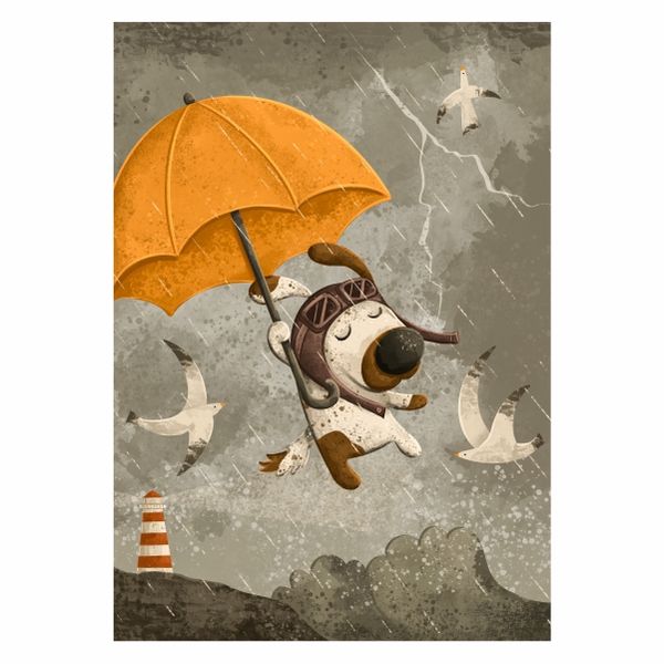Winter rainy Dog Abstract - A1 poster
