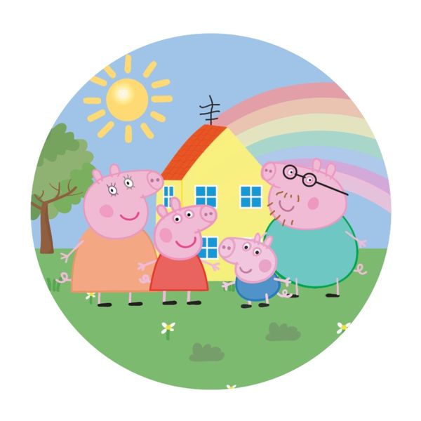 Peppa Pig Round Wooden Vinyl Signage 40CM