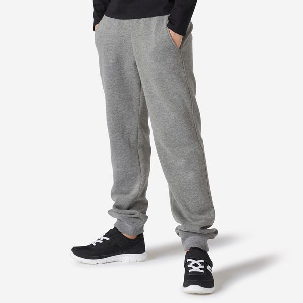 Domyos Kids' Warm Jogging Bottoms - Grey