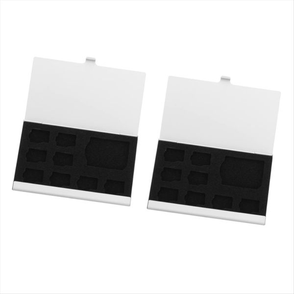 2Pcs 9-Slot Memory Card Storage Box Mini Holder Case