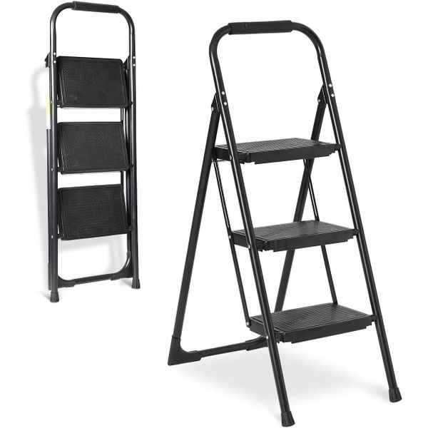 Decorum &amp; Co - AscendPro 3-Step Foldable Steel Ladder