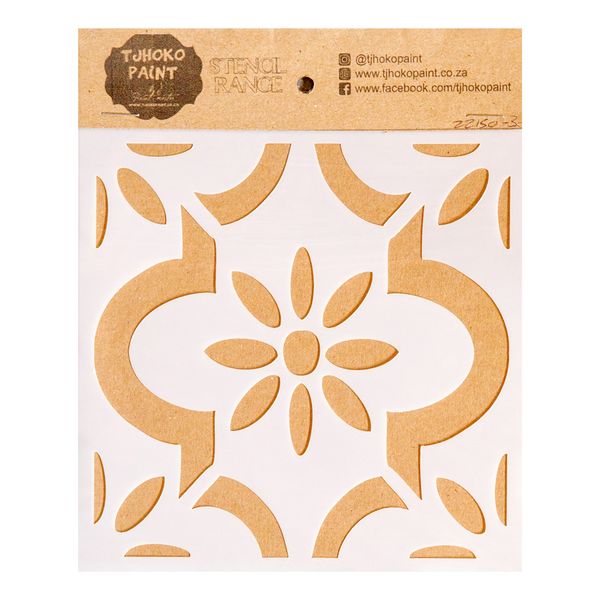 Tjhoko Paint Stencil - 15x15cm - Tile Art Pattern Repeat