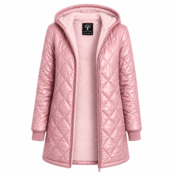 Secret Shield Pink Pearl Diamond Puffer Jacket