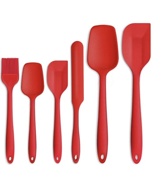 Silicone Rubber Spatula Set Kitchen Utensil for Baking Cooking and Mixing