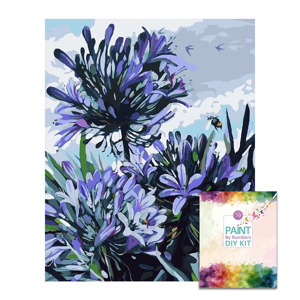 Easy Craft Paint by Number DIY Kit, 50x40cm- Various Flowers