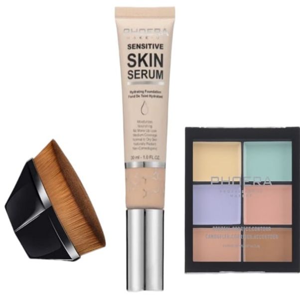 Phoera Hydrating Skincare Foundation - Porcelain, Concealer Pallet &amp; BB