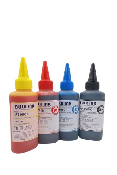 Refill Ink Bottle (BK/C/Y/M) Compatible with Any Printers 100ML X 4 (GC)