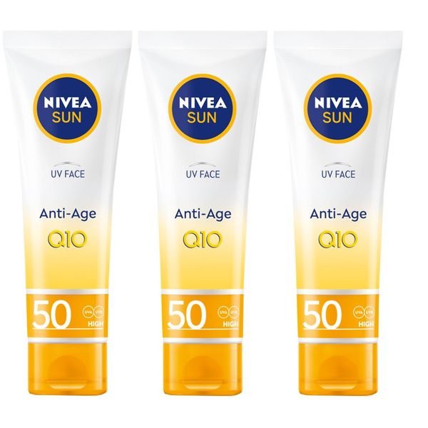NIVEA SUN Q10 Anti-Age &amp; Anti-Pigments SPF50 Cream - 3x 50ml