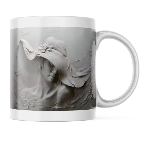 Ceramic 3D Classy Woman Mug - White - 11 OZ
