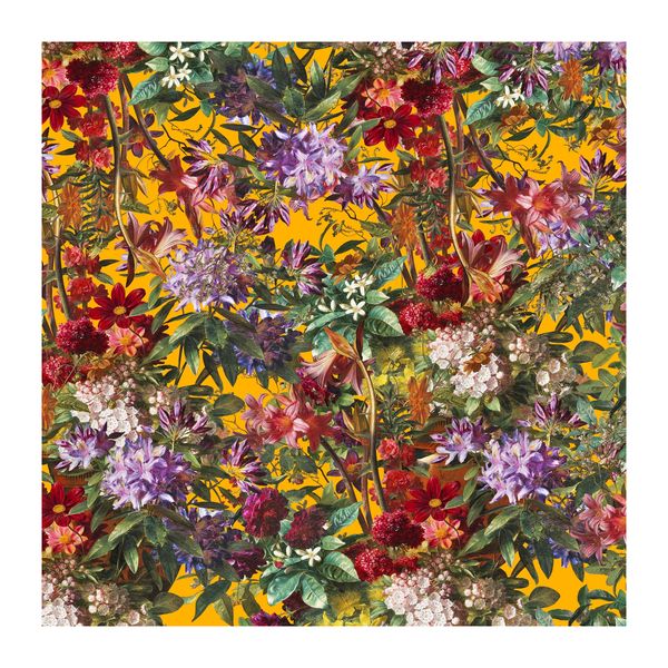 Yellow Collection of Flowers Square Tablecloth