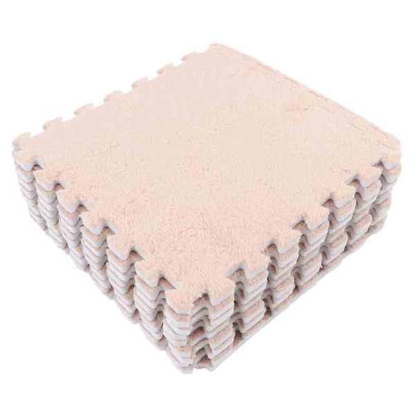 10 Pack Thickened Plush Foam Interlocking Floor Mat,Fluffy Square Foam