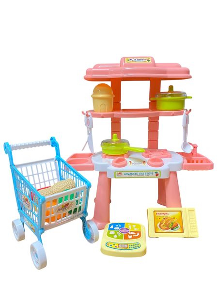 Kitchen Dream Cooking Playset - Pretend Play Kitchen with Shopping Cart