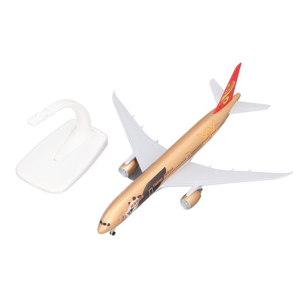 787 Alloy Airplane Model with Landing Gear Base Metal Aircraft Model Gold